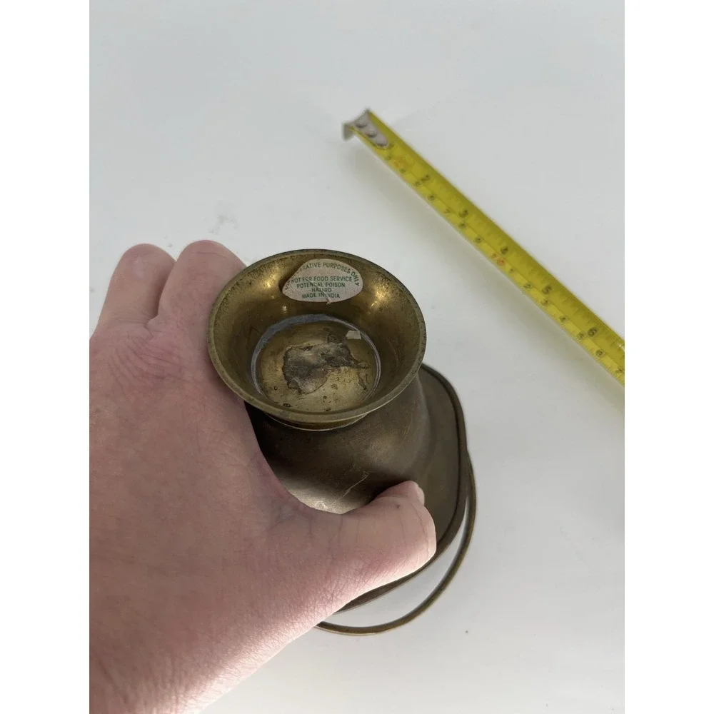Miniature Brass Coal Scuttle for Dollhouse‎ Fireplace